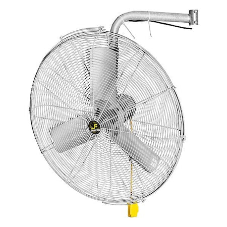 Jan Fan JF-BMF30-DCS-S - Mounted Fan,Silver,30in Dia,Steel,3 Blade
