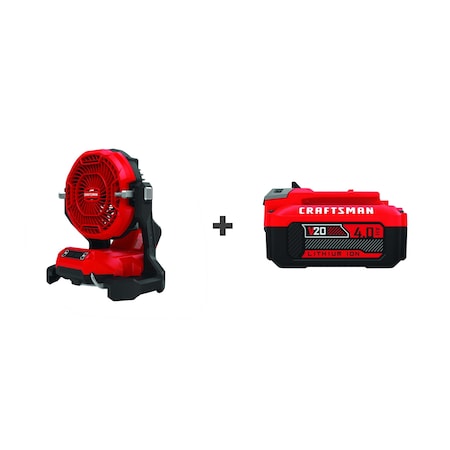 Craftsman CMCE003B/CMCB204 - Cordless3-speed Misting Fan Kit,51+ d B