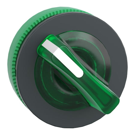 Schneider Electric ZB5FK1433 - Head for illuminated selector switch, Harmony XB5, plastic, green handle, flush mounted, universal LED, 2 positions