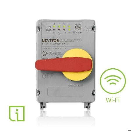 Leviton LDS30-ACC - Disconnect Switch, Nonfusible, 3 PST, Three Phase, NEMA 12, 13, 3 R, 4, 4 X, 6, 6 P, Indoor/Outdoor