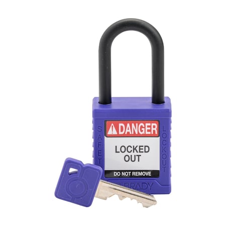 Brady SDPL-PRP-38PL-KD - Velocity Lockout Padlocks Nylon 1.5in Clearance KD Plastic Shackle Purple