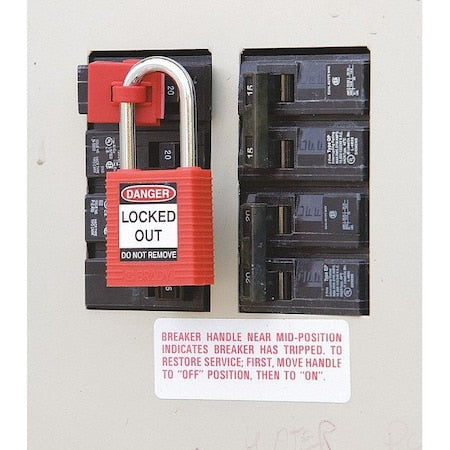 Brady 99552 - Lockout Padlock, Keyed Different, Nylon, Standard Body Size, 1-3/4 in H, Shackle Dia 1/4 in, Red