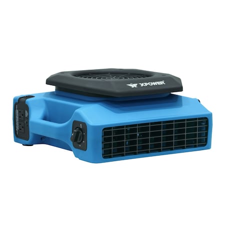 Xpower PL-650A - 650 CFM,3 Speed Low Profile Air Mover,Floor Fan,Carpet Dryer with Built-in Power Outlets