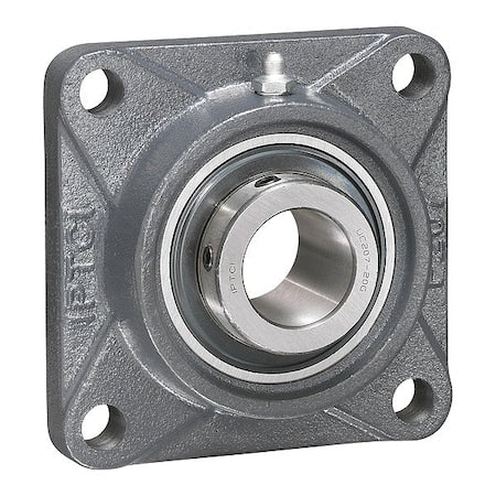 Iptci HUCF207-23 - 4 Holes, Flange Bracket Housing, Flange Mount Bearing, Radial Ball, 1-7/16 in Dia, Cast Iron, Set Screw