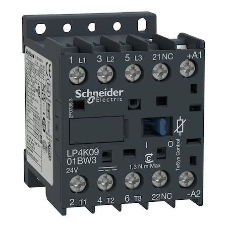 Schneider Electric LP4K0901BW3 - IEC Magnetic Contactor, 1 NC, 24 V DC, 3 P, Screw Clamp