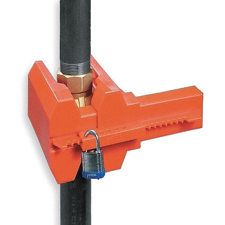 Brady BS07A-RD - 4-Legged Ball Valve Lockout, Polypropylene, 1/2 in to 2-1/2 in Diameter Pipe, Red