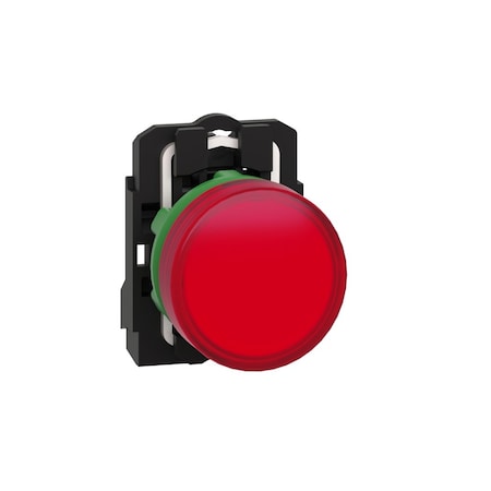 Schneider Electric XB5AVM4 - Pilot light, Harmony XB5, grey plastic, red, 22mm, universal LED, plain lens, 230.240 V AC