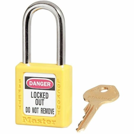 Master Lock 410YLW - Zenex Thermoplastic Safety Padlock, 1-1/2 in Wide with 1-1/2 in Tall Shackle, Yellow