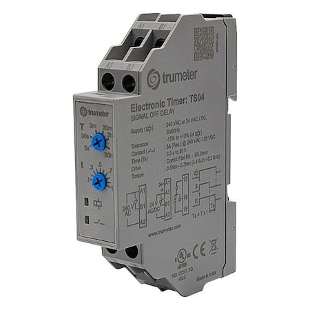 Trumeter TS04 - Time Delay Relay,240 V AC; 24 V AC/DC