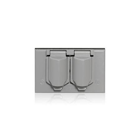 Leviton WM1D-SGY - Weatherproof Cover, 4-21/32 in W, 2-29/32 in H, ,Aluminum