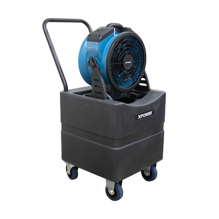 Xpower FM-65WBK - Battery Operated Rechargeable Variable Speed 11in Outdoor Cooling Misting Fan