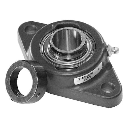 Timken RCJT 11/16 - 2 Holes, Rhombus Housing, Flange Mount Bearing, Radial Ball, 11/16 in Dia, Cast Iron, Set Screw
