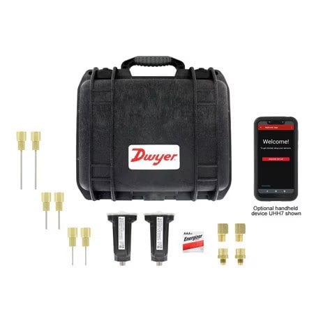 Dwyer Instruments 490W-6-HKIT - Hydronic differential pressure manometer, full kit with (2) each 200 psi sensors