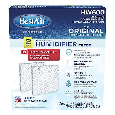 Bestair HW600-2PK-PDQ-2 - Humidifier Pad,7 1/2 in L,PK2