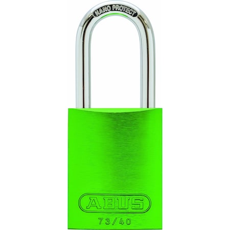 Abus 67752 - Lockout Padlock, Keyed Different, Aluminum, Green, 1 3/4 in Shackle Height, 1 1/2 in Body Width