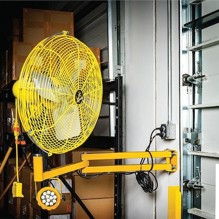 Jan Fan JF-AAM20-DCS-Y - Mounted Fan,Yellow,20in Dia,Steel,3 Blade