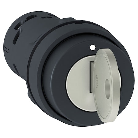 Schneider Electric XB7NG33 - Monolithic key switch selector, Harmony XB7, plastic, black, 22mm, key 455, 3 positions, stay put, 2 NO