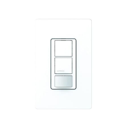 Lutron MS-PPS6-DDV-WH - Wall Mount Sensor, Photocell, Vacancy, Hard Wired, White, 900 sq ft, Fluorescent, Halogen, Incandescent, LED